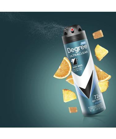 Degree Men Ultraclear Black + White Instantly Dry Spray Deodorant 3.8oz (Pack of 3) - Buy Online on GoSupps.com