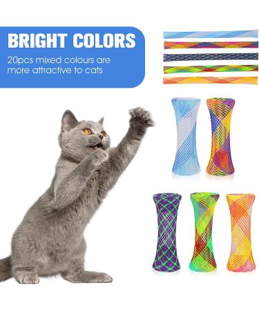 cobee Cat Tube Spring Toy 20 Pieces Interactive Cat Spring Toy Colorful Cat Toy for Indoor Cats Funny Cat Play Toy for Cat Kitten - Buy Online on GoSupps.com