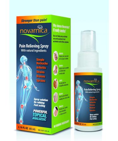 Novarnica Pain reliever spray made of natural ingredients arnica montana 65 Ml Instant relief for arthritis joint pain osteoarthritis sport injuries back pain muscle pain sprains strains and bruises - Buy Online on GoSupps.com