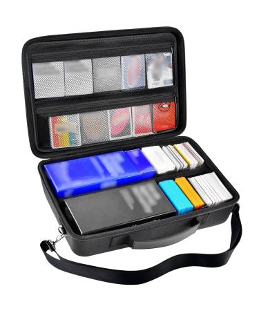 Trading Card Case Storage Box for 2700+ Cards. Deck Boxes for All Standard Card Games. Portable Travel Organizer Holder Compatible with PM TCG/ for Topps Baseball Sports/ for C.A.H/ for UNO/ for MTG/ for Yu-Gi-Oh Black
