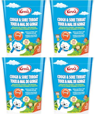 Value Bundle: KERRS - Cold & Sore Throat Candy Lollipop - Sore Throat Lollipops for Kids - Kids Throat Lozenge Lollipops Kerr's - Made With Honey Echinacea Vitamin C & Apple Pectin - Custom Value Bundle Branded Pack of 15 Each Bag - 60 Lollipops Total (4  - Buy Online on GoSupps.com