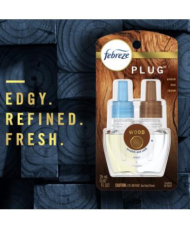 Febreze Plug in Wood Odor Eliminator for Strong Odors Scented Oil Refill - 2 Count - Buy Online on GoSupps.com