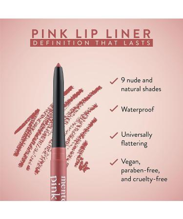 Mented Cosmetics Pink Lip Liner Pencil - Waterproof, Natural, Vegan & Cruelty-Free - Buy Online on GoSupps.com