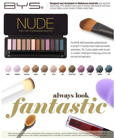 BYS Nude Eyeshadow Palette 12g | Flawless Neutral Shades for All Skin Tones - Buy Online on GoSupps.com