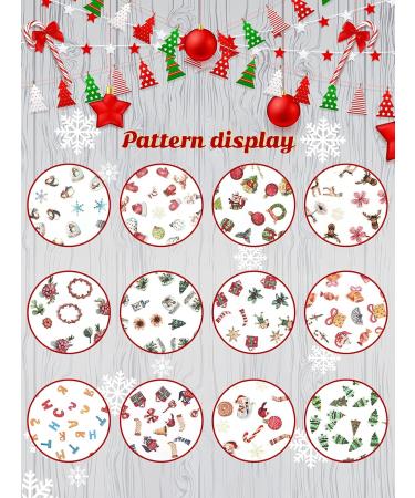 24 Grid Christmas Nail Art Stickers Decals Nail Art Supplies Christmas Santa Elk Flash Snow Deer Wood Pulp 3D Nail Art Decorations Accessories Christmas Nail Sequins - Buy Online on GoSupps.com