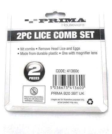 2 Piece Plastic Lice & Nits Comb Set with Magnifier - Ideal for Children, Adults, Elderly - Buy Online on GoSupps.com