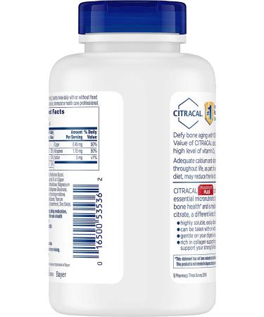 Citracal Maximum Plus 630 mg Calcium - Highly Soluble & Easily Digested - 180 Capsules - Buy Online on GoSupps.com