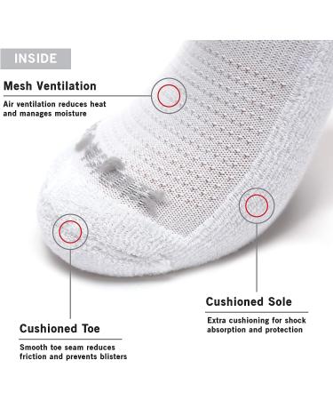 MONFOOT Solid White Crew Socks 8 Pack - Men's and Women's Athletic Cushioned Socks (Medium) - Buy Online on GoSupps.com