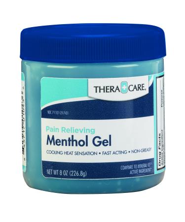 Thera Care Pain Relieving Menthol Gel | Temporarily relieves The Minor Aches and Pains of Muscles and Joints | Size: 8 oz. (226.8g) Blue (19-217)