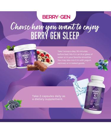 Berry Gen: Sleep Aid Supplement with Melatonin and Vitamin B6-60 Capsules - Natural Formula - Supports Heart Health and Helps Deeper Restful Sleeping - Made in The USA - Buy Online on GoSupps.com