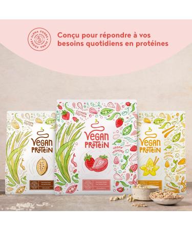 Vegan Proteine en Poudre 600g | Fraise | 18g Protein | Prot ine Powder de Riz Pois Graines de Tournesol | Pre & Post Workout Proteines Musculation | Shake de Prot ines | Alpha Foods - Buy Online on GoSupps.com
