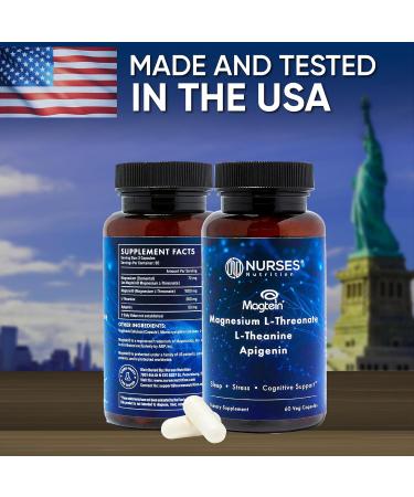 Clinically Studied Premium High Absorption Magnesium Sleep Supplement Magnesium L-Threonate L-Theanine Apigenin Sleep & Stress Support Third Party Tested Made in USA Gluten Free - Buy Online on GoSupps.com