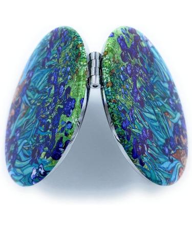 Van Gogh Irises Pocket Mirror for Women | Compact Travel Mirror | Magnifying Purse Mirror - Unique Gift for Artistic Mom - Buy Online on GoSupps.com