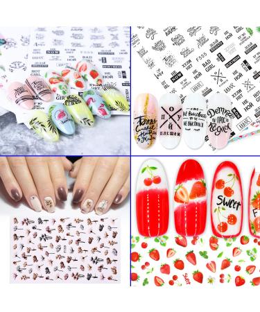 Konsait Mixed Nail Stickers (1200+ Designs) - Flower Animal/Fruit/Mermaid 3D Nail Art Decals for Women, Girls, Kids - Self-Adhesive Tips for Birthday Party Favors - Buy Online on GoSupps.com