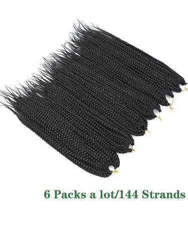 12 Inch Prelooped Crochet Box Braids for Black Women - 144 Strands (Pack of 6) - Buy Online on GoSupps.com