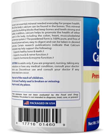 Best Naturals Calcium Carbonate Powder 1 Pound - Food Grade (16 OZ (Pack of 2)) - Buy Online on GoSupps.com