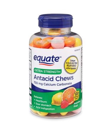 Equate Extra Strength Antacid Chews Assorted Fruit 120 Chewable Tablets