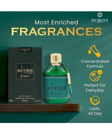 Dumont Nitro Green - Eau De Parfum - 3.4oz - Luxury Perfume for Men - Woody Floral Fruity & Masculine Fragrance - Long Lasting Cologne Mist & Body Spray - for Him Fruit Woody & Floral Fragrance - Buy Online on GoSupps.com
