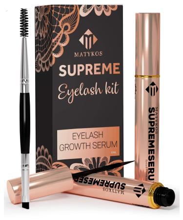 Organic Eyelash Growth Serum - Vegan Lash Enhancer & Primer Improved Formula With Biotin and Oat Grow Peptides for Longer  Thicker Lashes and Eyebrows - Buy Online on GoSupps.com