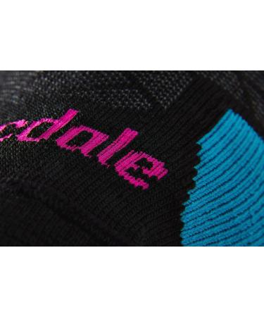 Bridgedale Women's Lightweight Ski Socks - Merino Endurance, Black/Blue, Size Medium - Buy Online on GoSupps.com