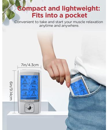 TENKER TENS EMS Unit Muscle Stimulator 24 Modes | Pain Relief & Muscle Strength | Rechargeable Pulse Massager - Buy Online on GoSupps.com