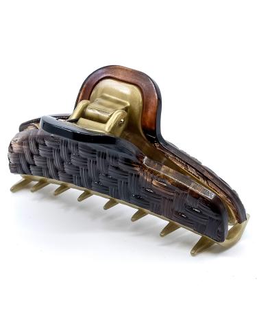 Camila Paris CP2626 French Hair Clip for Women  Girls Hair Claw Clips Jaw  Double Teeth  Fashion Durable and Styling Hair Accessories for Women  Strong Hold No Slip Grip  Made in France Brown