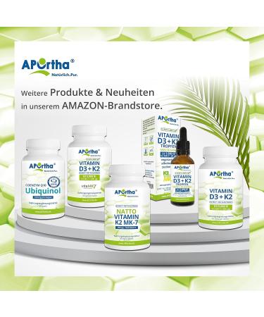 Aportha Vitamin K2 MK7 200 g - High-Dose Vegan 190 Tablets | All-Trans NATTO Supplement - Easy to Swallow - Best Vit K2 Alternative - Buy Online on GoSupps.com