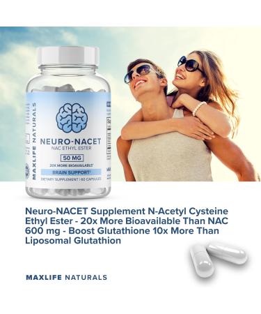 Neuro NACET - 1000mg N-Acetyl Cysteine Ethyl Ester | 20X More Bioavailable 10X Higher Glutathione Boost | Brain Support with Glycine & Selenium - International Shipping - Buy Online on GoSupps.com