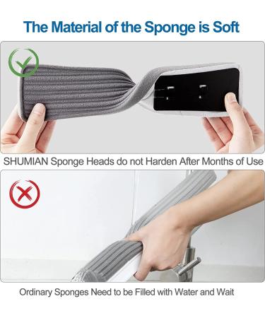 Eyliden Self-Squeeze Sponge Mop F-52 for Floor Cleaning - 2 Sponge Heads, Ideal for Apartments, Bathrooms, Kitchens - Buy Online on GoSupps.com