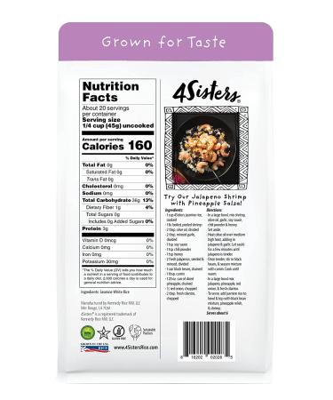 4Sisters Premium Jasmine White Rice - Sustainably Grown - Women Owned - Farm to Table - 2lb - Buy Online on GoSupps.com