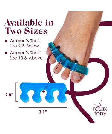Silicone Gel Toe Separators - Hammer Toe Straightener & Bunion Corrector for Women & Men - Size 10 & Above (Blue) - Buy Online on GoSupps.com