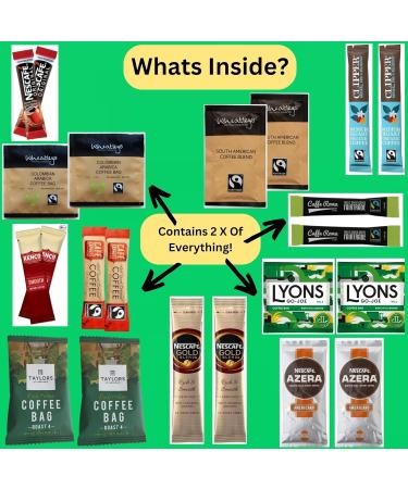 Premium Coffee Gift Set Bundle: 22 Sachets & Instant Coffee - Variety of Gourmet Flavors - Coffee Gifts Box - Buy Online on GoSupps.com