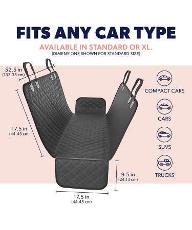 Waterproof Dog Back Seat Cover Protector - Scratchproof Nonslip Hammock for Cars & SUVs - Durable Pet Seat Cover Against Dirt and Fur - Black Standard - Buy Online on GoSupps.com