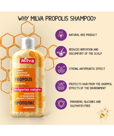 Buy Milva Honey-Bee Propolis Shampoo 200ml - Strengthen Hair Promote Growth Remove Dandruff & Soothe Scalp - International Shipping Available - Buy Online on GoSupps.com
