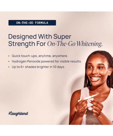 Laughland Super Strength to Go Whitening Teeth Pen Formula with 11% Hydrogen Peroxide Glycerin Aloe Vera & Mint Gentle on Sensitive Teeth at Home Dental Care Travel Friendly 6 Treatments - Buy Online on GoSupps.com