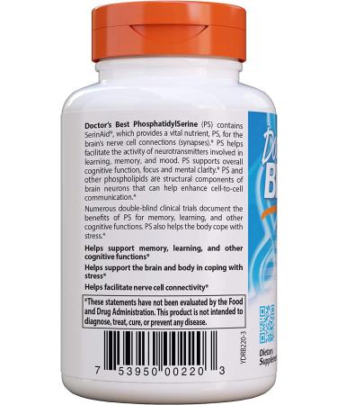 Doctor's Best Phosphatidylserine with SerinAid 100mg - 60 Softgels | Enhance Memory & Focus - Buy Online on GoSupps.com