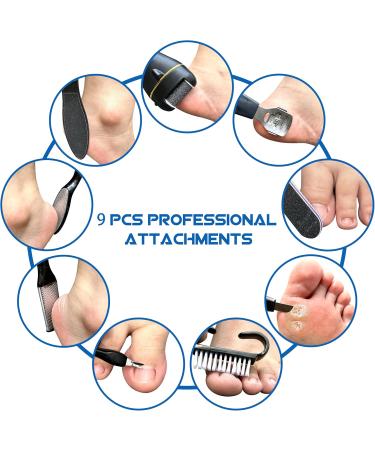 Buy Electric Foot Callus Remover - 16 in 1 Rechargeable Pedicure Kit Waterproof Scrubber & Dead Skin Removal Tool with 3 Rollers & 2 Speeds - Black - Buy Online on GoSupps.com