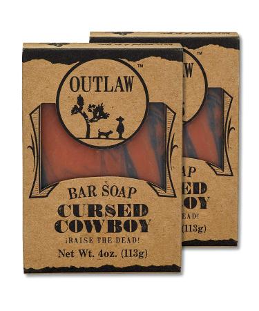 The Cursed Cowboy Handmade Bar Soap - Warm & Wild Paraben Free Bar Soap - Clove and Campfire Scented Natural Soap for Men and Women - 2 Pack - Outlaw