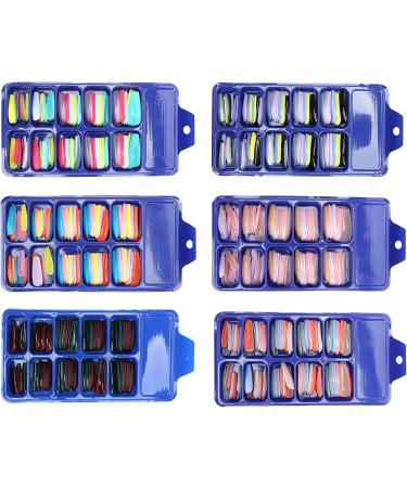 Colorful Nail Tip Pure Color Full Cover Nail Tip Home Salon Stylish Colorful False ABS Material Fake Nail Manicure Tool Easy to Cut(05) - Buy Online on GoSupps.com