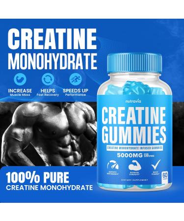 Buy Creatine Gummies - 5g Creatine Monohydrate for Strength & Endurance | 60 Micronized Gummies for Men & Women - International Shipping Available - Buy Online on GoSupps.com