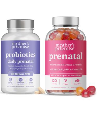 Mother's Promise Prenatal Multivitamin Gummies & Prenatal Probiotics Bundle