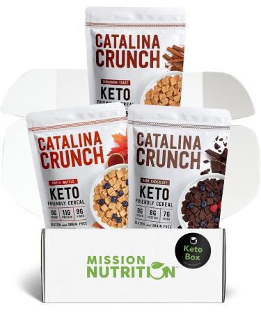 Catalina Crunch Cereal: Keto Friendly, Low Carb, Zero Sugar, Plant Protein, High Fiber, Gluten & Grain-Free - Keto Gift Box (Pack of 3)