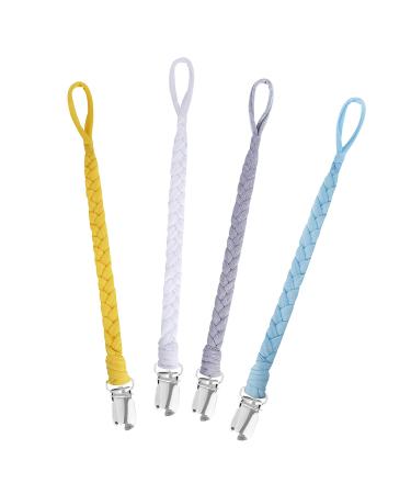 Pacifier Chain Set for Newborns | Cotton Baby Pacifier Bands - 4 Pieces - Triangle Design for Boys & Girls - Buy Online on GoSupps.com