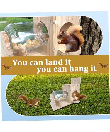 Squirrel Feeder Wooden Squirrel House Transparent Squirrel Feeders for Outside Garden Yard Corn Peanut Squirrel Feeder Squirrel Gifts Squirrel House Squirrel Houses for Outside Nesting Squirrel Gifts - Buy Online on GoSupps.com