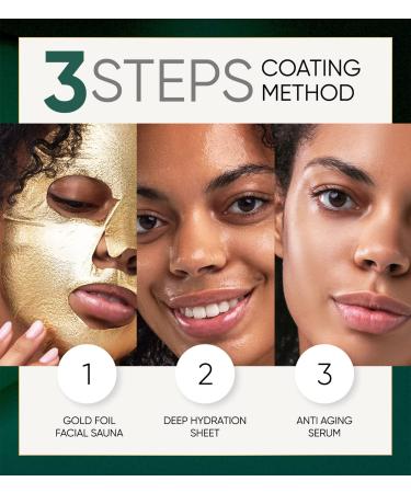 24K Gold Facial Masks for Women - Anti Aging Collagen Moisturizing Sheet Mask - Korean Skin Care for Sensitive Skin - Hydrating Mask to Reduce Fine Lines & Wrinkles by Elixir (4 Pack) - Buy Online on GoSupps.com