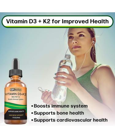 SBR Nutrition D3+K2 and B12 Bundle - Vitamin D3K2 (MK7) Peppermint Liquid Drops 1oz + Vitamin B-12 3000mcg Liquid Drops 2oz - Adults & Kids - Non-GMO, Gluten Free - Buy Online on GoSupps.com