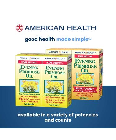 American Health Royal Brittany Evening Primrose Oil 500mg - 2 Bottles, 200 Softgels Each - Buy Online on GoSupps.com