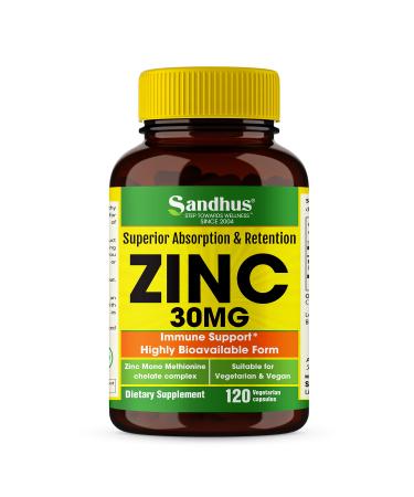 Zinc 30 mg Vegetarian Capsules 120
