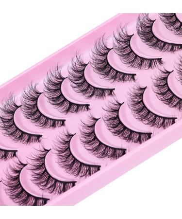 D Curl Russian Strip Lashes - Fluffy Faux Mink Cat Eye Wispy Natural Look - Handmade Soft False Eyelashes Pack - Buy Online on GoSupps.com