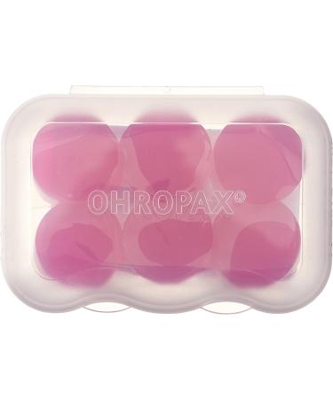 Ohropax Pink Silicone Earplugs - Reusable Skin-Friendly Water Noise & Wind Protection - 1x6 Pieces (Pack of 2) - Buy Online on GoSupps.com